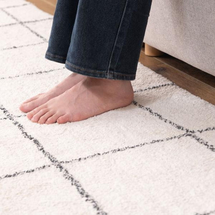 ラグ マット グレー アイボリー 約W170×D230 マット  azu-ttr-184の画像