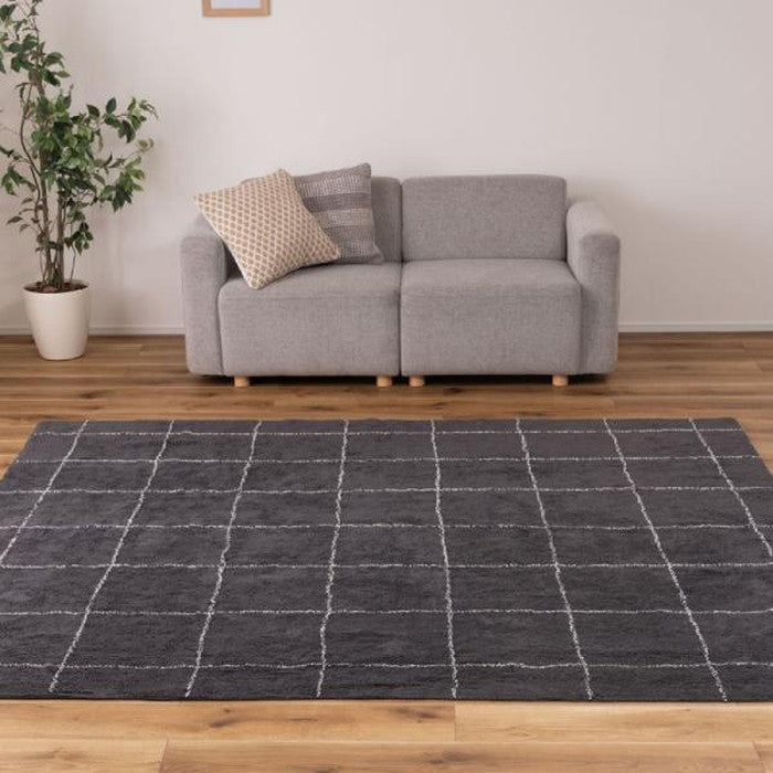 ラグ マット グレー アイボリー 約W170×D230 マット  azu-ttr-184の画像