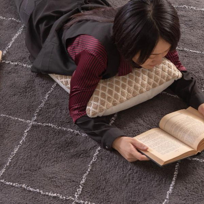 ラグ マット グレー アイボリー 約W170×D230 マット  azu-ttr-184の画像