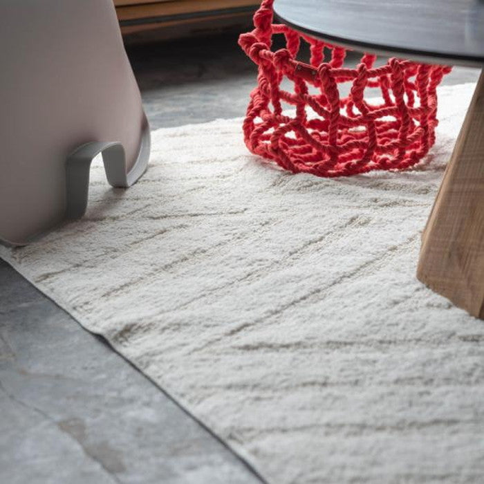 ラグ マット グレー アイボリー 約W130×D190 マット  azu-ttr-185の画像