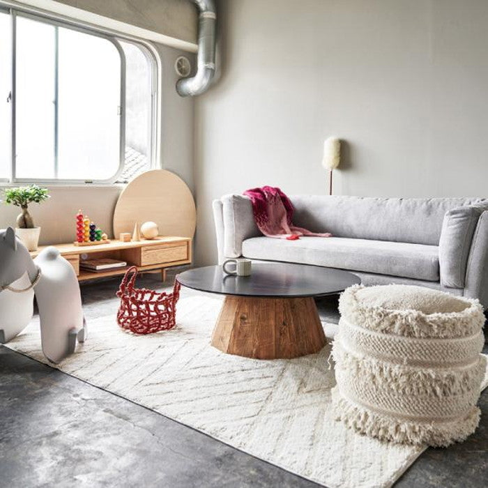 ラグ マット グレー アイボリー 約W130×D190 マット  azu-ttr-185の画像