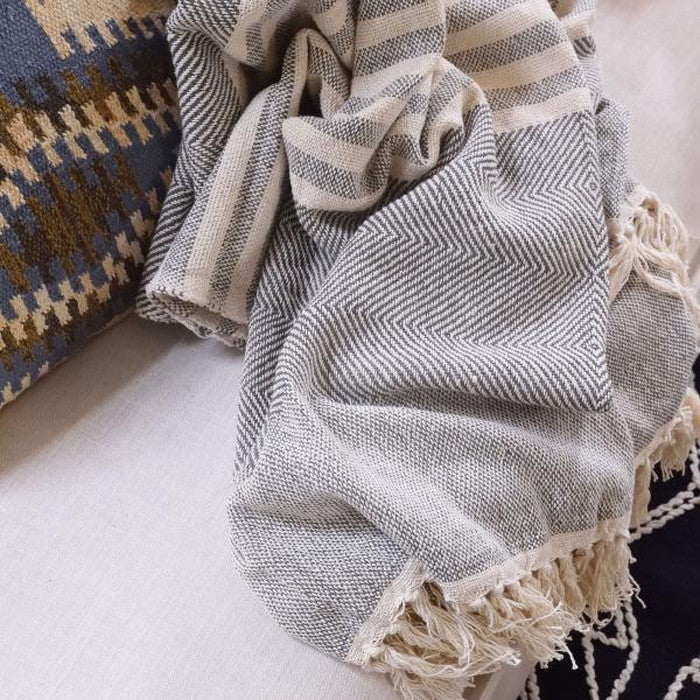 ブランケット グレー 約W130×D170  azu-ttz-519の画像