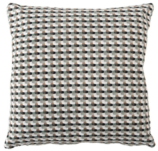  クッション パステルグリーン イエロー 約W45×D45×H16 クッション 45×45cm フェザー 正方形 幾何学柄 ニュアンスカラー ソファ 背あてクッション シンプル モダン ナチュラル 北欧 かわいい おしゃれ 韓国 パステルグリーン azu-vc-10の画像