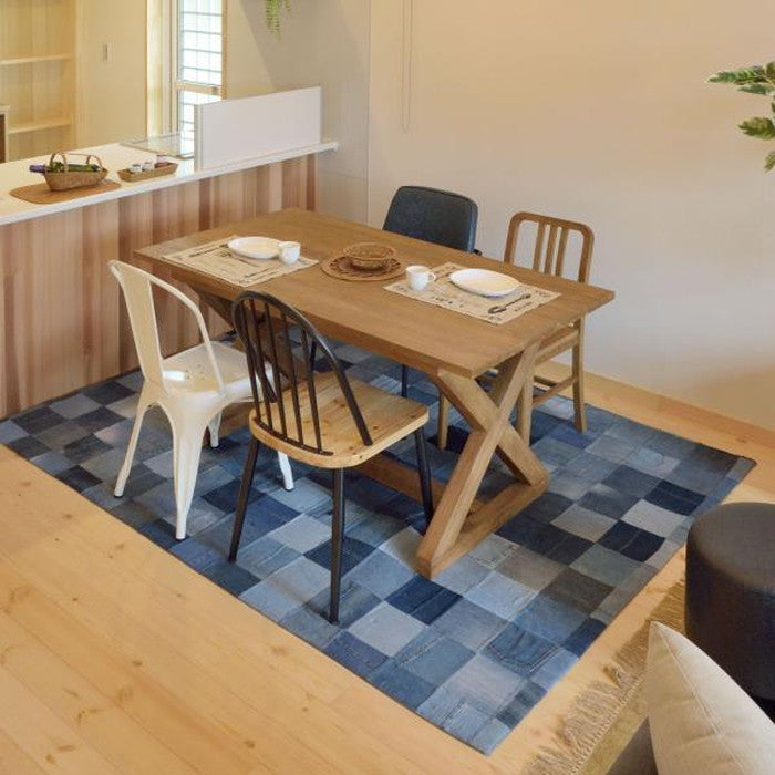 ラグ マット インディゴ 約W170×D230 マット  azu-we-230の画像