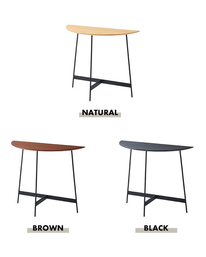 コンソール ブラック ブラウン ナチュラル W83×D35×H72  azu-we-893の画像