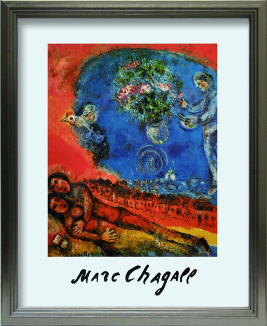 マルク シャガール Marc Chagall Couple of lovers on a red backgroun S SV 270x330x25mm ZFA-62330 bic-10116882s1