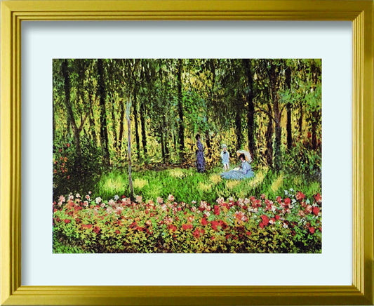 クロード モネ Claude Monet The family of the Artist in the Argenteuil garden S GD 330x270x25mm ZFA-62352 bic-10116904s1