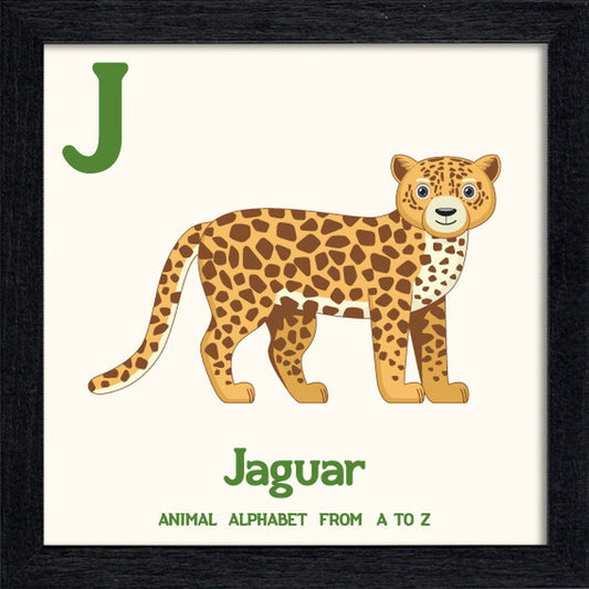 アニマルアルファベット Animal Alphabet Jaguar 200x200x53mm ZAA-53217 bic-10772199s1