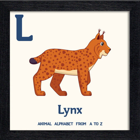 アニマルアルファベット Animal Alphabet Lynx 200x200x53mm ZAA-53219 bic-10772201s1