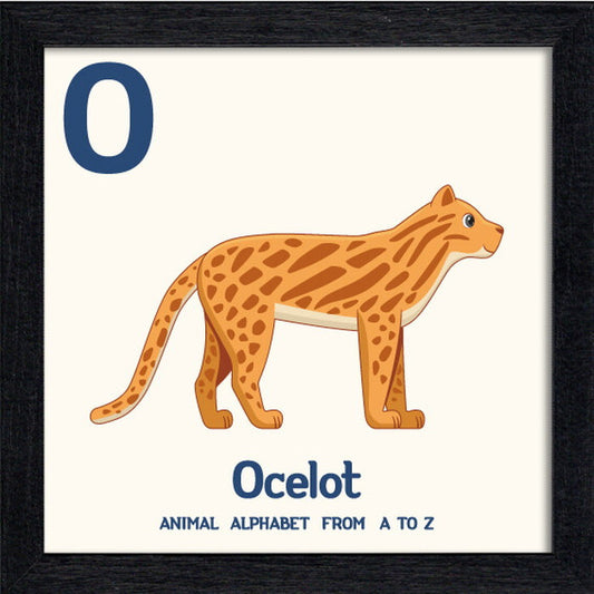 アニマルアルファベット Animal Alphabet Ocelot 200x200x53mm ZAA-53222 bic-10772204s1