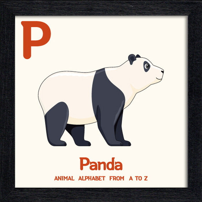 アニマルアルファベット Animal Alphabet Panda 200x200x53mm ZAA-53223  bic-10772205s1の画像
