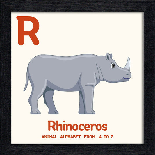 アニマルアルファベット Animal Alphabet Rhinoceros 200x200x53mm ZAA-53225 bic-10772207s1