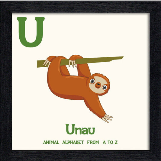 アニマルアルファベット Animal Alphabet Unau 200x200x53mm ZAA-53228 bic-10772210s1