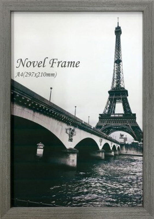 額縁 木製シンプルデザイン Novel Frame Gray A4 233x320x32mm A4サイズ グレイ 320x223x32mm FNV-62536 bic-11112020s1