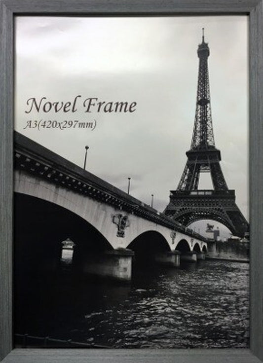 額縁 木製シンプルデザイン Novel Frame Gray A3 320x443x32mm A3サイズ グレイ 443x320x32mm FNV-62544 bic-11112028s1