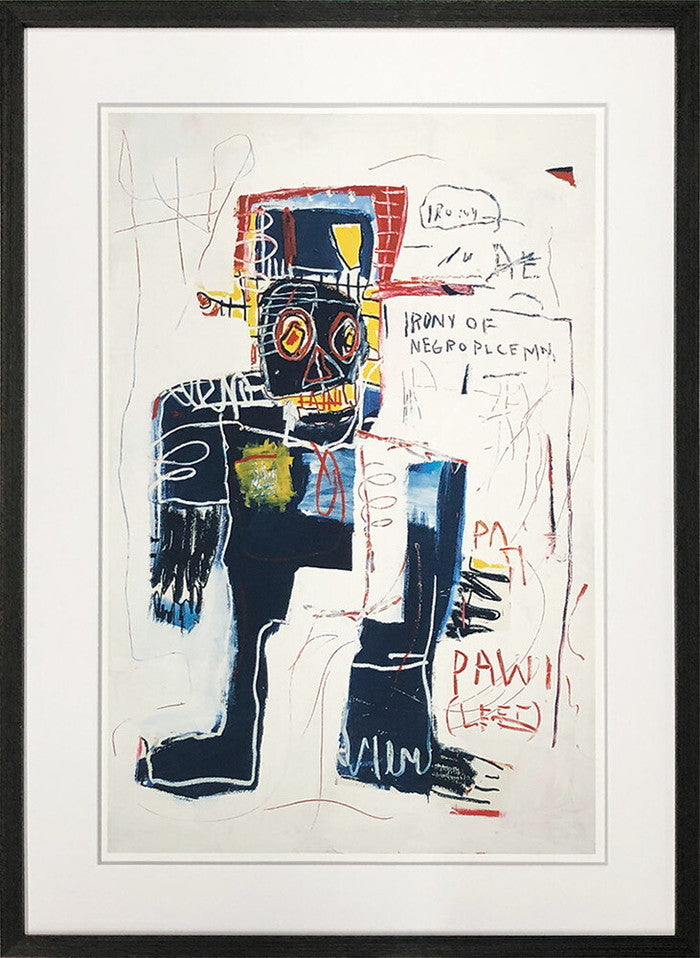 バスキア Jean-Michel Basquiat Irony of Negro Policeman 475x645x32mm 475x645x32mm IJB-62497 アート 絵 フレーム  bic-11112305s1の画像