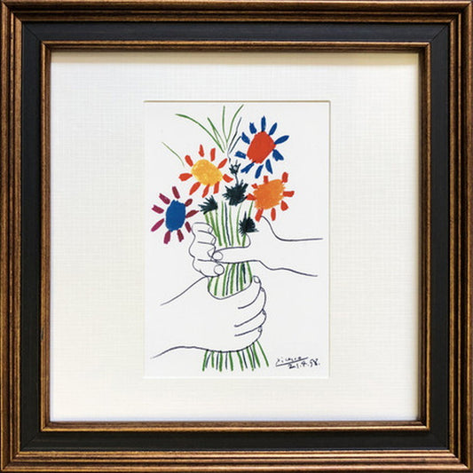 アートフレーム 名画 パブロ・ピカソ Square Frame 花束 241x241x20mm ZFA-61672 bic-6943284s1