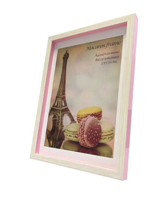 額縁 マカロンフレーム Macaron frame Pink A4 B5サイズマット付 233x320x25mm ピンク A4 B5サイズマット付 233x320x25mm FMC-61634 bic-6943378s1