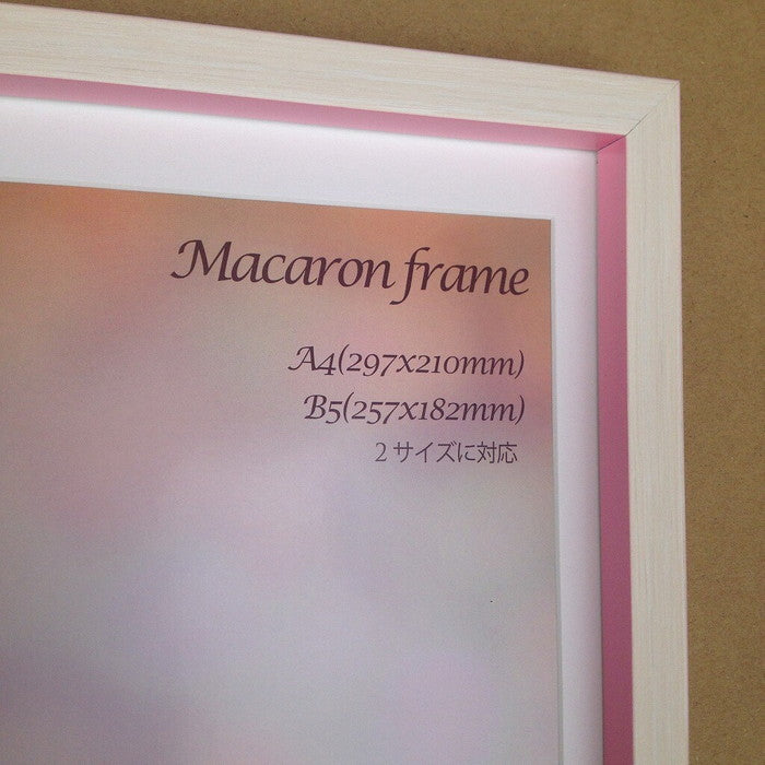 額縁 マカロンフレーム Macaron frame Pink A4 B5サイズマット付 233x320x25mm ピンク A4 B5サイズマット付 233x320x25mm FMC-61634 bic-6943378s1