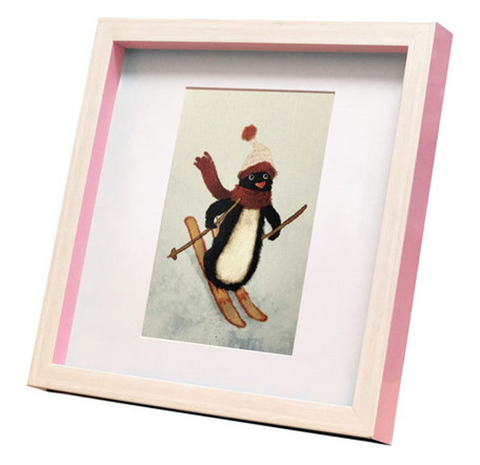 アートフレーム 菜生 nao Square Frame ペンギン スキー 223x223x25mm ZNO-61834  bic-6953720s1の画像