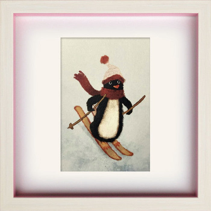 アートフレーム 菜生 nao Square Frame ペンギン スキー 223x223x25mm ZNO-61834  bic-6953720s1の画像
