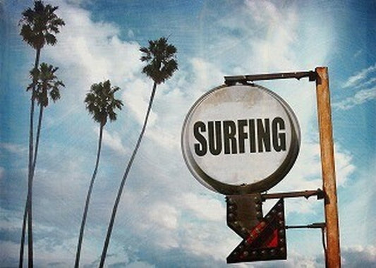 キャンバスアート Carino Canvas Art surfing sign with palm trees 700x500mm 700x500x25mm ZPT-61750 bic-7030277s1