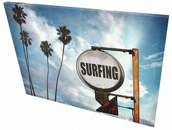 キャンバスアート Carino Canvas Art surfing sign with palm trees 700x500mm 700x500x25mm ZPT-61750 bic-7030277s1