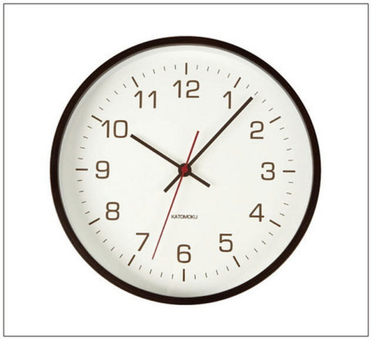 木製壁掛け時計 plywood wallclock 4 ブラウン 252x252x50mm km-44B bic-7214088s1