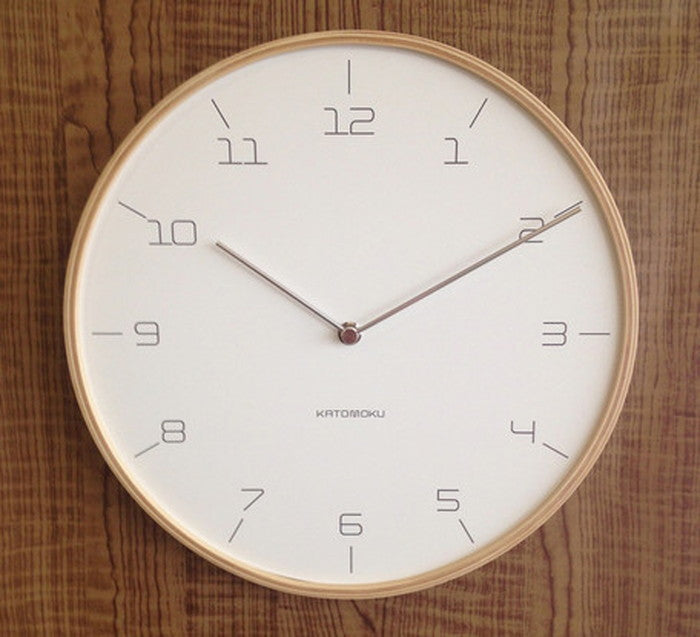 木製壁掛け時計 plywood wallclock7 Slim Clock ナチュラル φ304x30mmmm km-71N bic-7414062s1