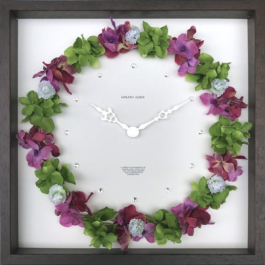 おしゃれ フラワークロック ハイドレンジア Wreath Clock Hydrangea mix CWC-52876 bic-7985426s1