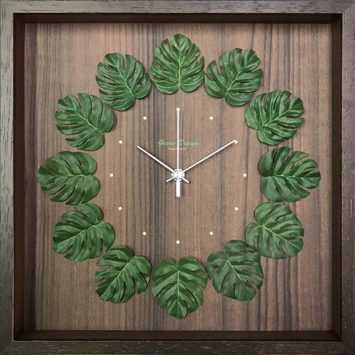 おしゃれ リーフクロック モンステラ Wreath Clock Monstera CWC-53070 bic-7985427s1