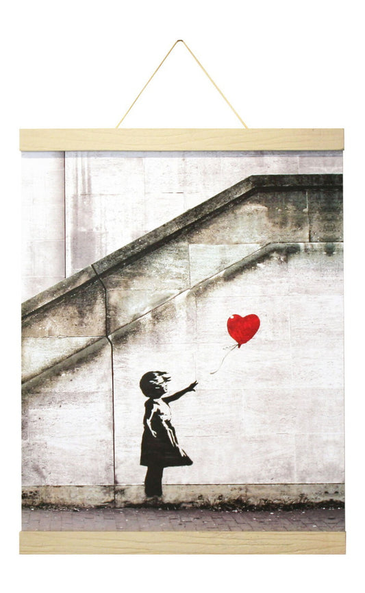 バンクシー ハンガータイプ ホワイト Banksy Red Balloon White Hanger style IBA-61992 bic-8868799s1