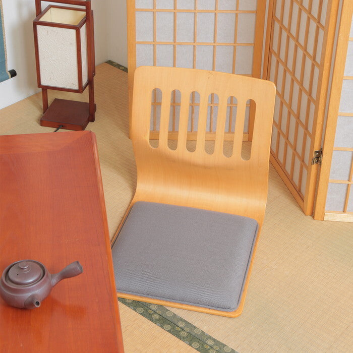 和座椅子 クッション付き PY-307BS NA ナチュラル 完成品 W395×D520×H430mm 2.7kg fj-10082の画像
