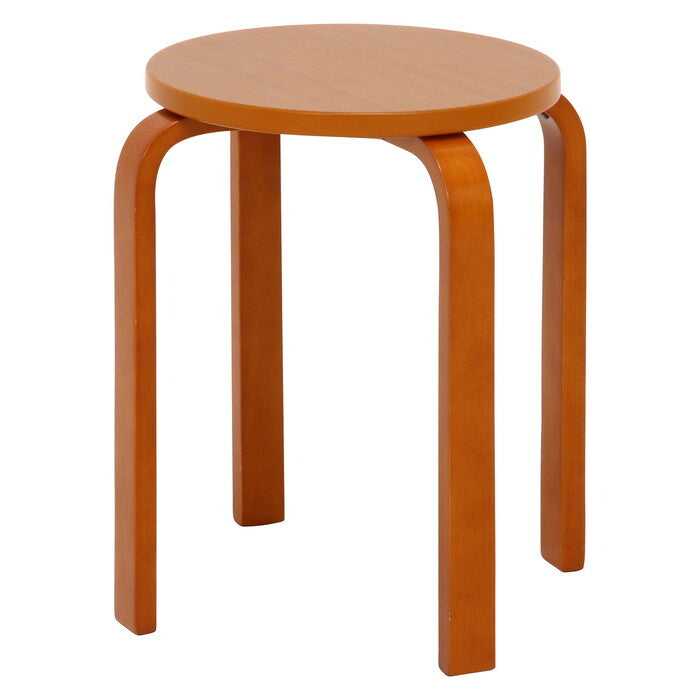 曲脚イス 木製 21 S6 BR ブラウン 完成品 W330×D330×H440mm 2.7kg fj-12837の画像