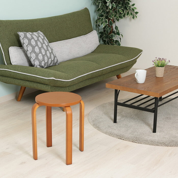 曲脚イス 木製 21 S6 BR ブラウン 完成品 W330×D330×H440mm 2.7kg fj-12837の画像