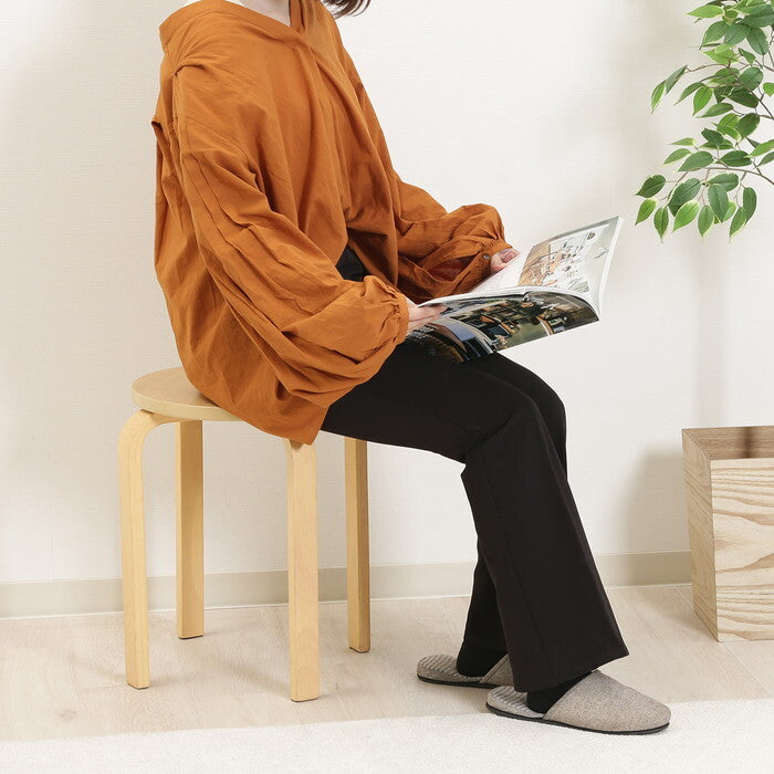 曲脚イス 木製 21 S6 NA ナチュラル 完成品 W330×D330×H440mm 2.7kg fj-12838の画像