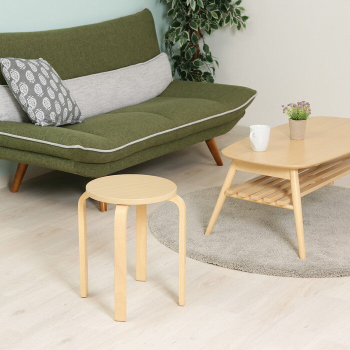 曲脚イス 木製 21 S6 NA ナチュラル 完成品 W330×D330×H440mm 2.7kg fj-12838の画像