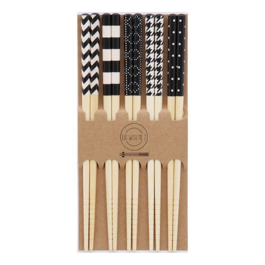 お箸 5本セット モノトーン 完成品 W95×D7×H205mm 0.04kg fj-14111の画像