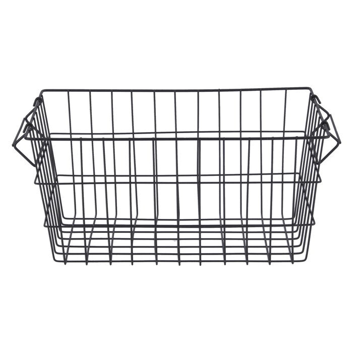 ワイヤーバスケット スタック A 黒 完成品 W370-410×D260×H180mm 0.49kg fj-14226の画像