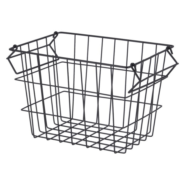 ワイヤーバスケット スタック C 黒 完成品 W260-300×D180×H180mm 0.32kg fj-14228の画像