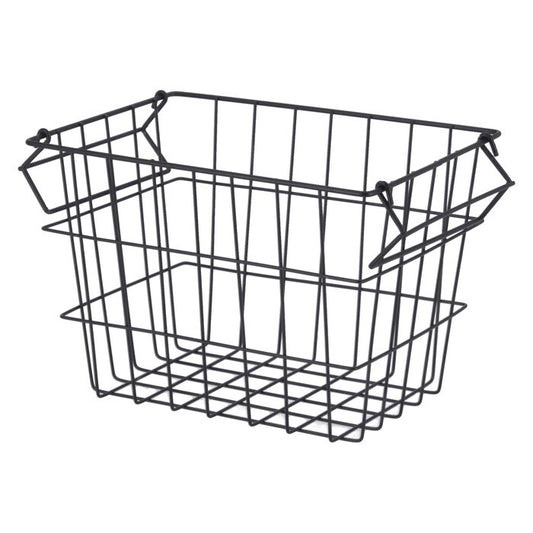 ワイヤーバスケット スタック C 黒 完成品 W260-300×D180×H180mm 0.32kg fj-14228の画像