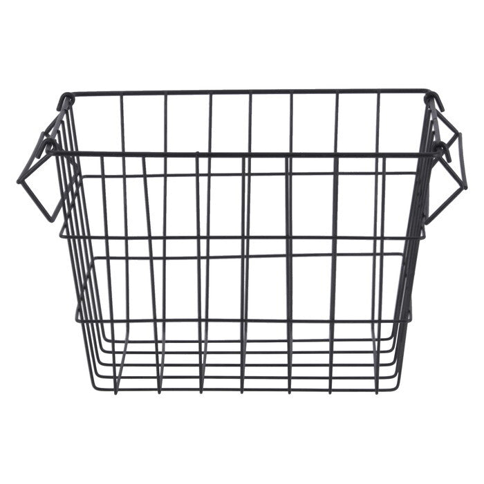 ワイヤーバスケット スタック C 黒 完成品 W260-300×D180×H180mm 0.32kg fj-14228の画像