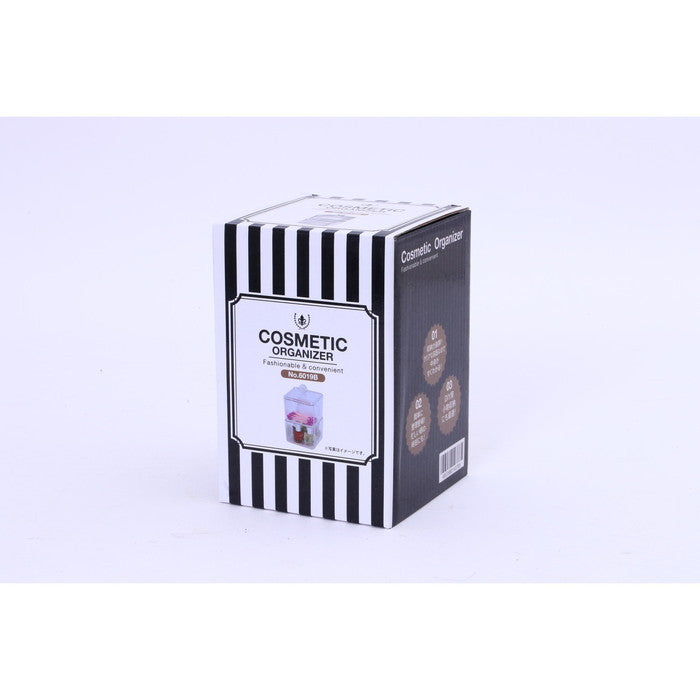 PSコスメ収納 蓋つき小物入れ2段 クリア 95 ×95 ×160 fj-14378の画像