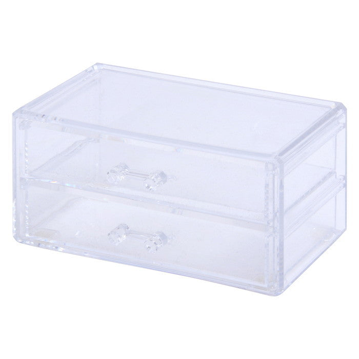 PSコスメ収納 引き出し2段 クリア 190 ×100 ×90 fj-14382の画像