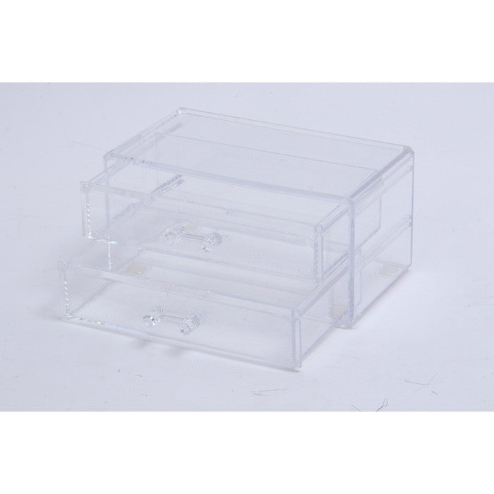 PSコスメ収納 引き出し2段 クリア 190 ×100 ×90 fj-14382の画像