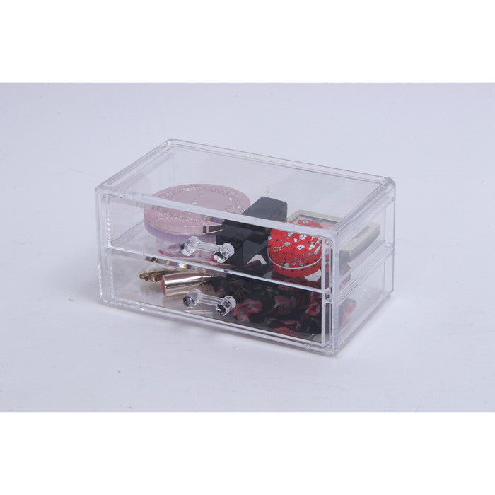 PSコスメ収納 引き出し2段 クリア 190 ×100 ×90 fj-14382の画像