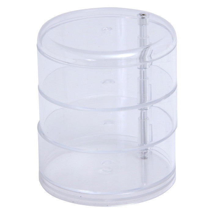 PSコスメ収納 3段ラウンド小物入れ クリア 116 ×116 ×136 fj-14384の画像