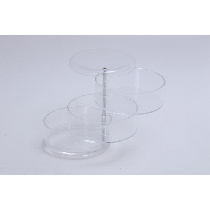 PSコスメ収納 3段ラウンド小物入れ クリア 116 ×116 ×136 fj-14384の画像