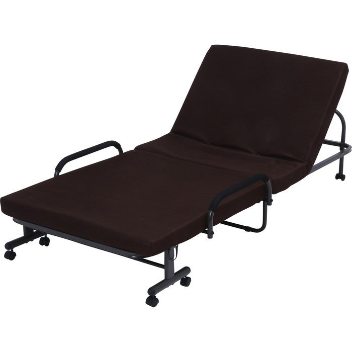 低反発折タタミベッド フリーロック42段 ブラウン 980×2080×430 fj-14742の画像