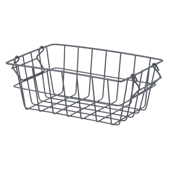 ワイヤーバスケット スタック D 黒 完成品 W260-290×D180×H100mm 0.2kg fj-14820の画像